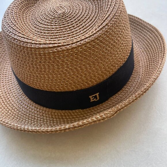 Eric Javits Squishee Packable Classic Fedora Straw Hat - Picture 7 of 7